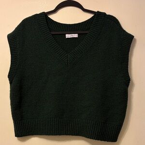 Old Navy Deep Green V-Neck Sweater Vest